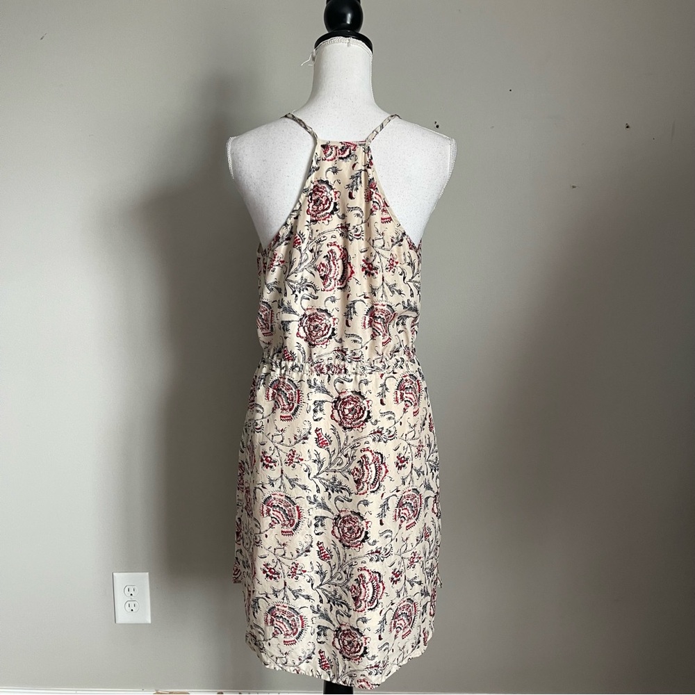MADEWELL | Beige Floral Print Silk Sleeveless Dress Sz 8 - Picture 7 of 11